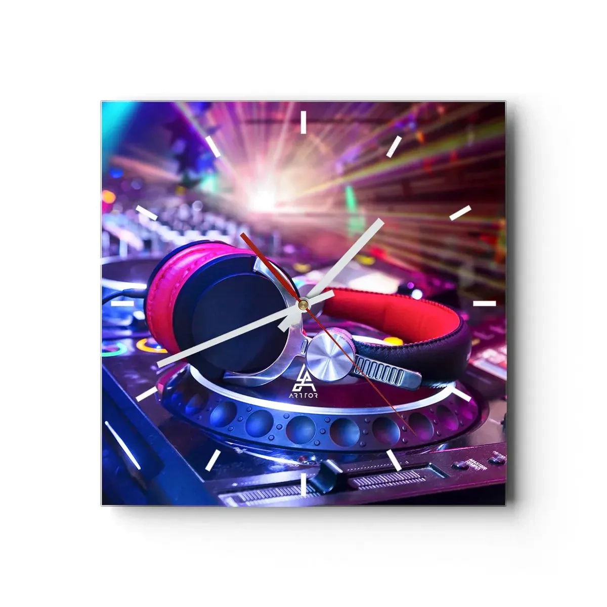 Wall clock - Clock on glass - Get on the Floor - 30x30 cm