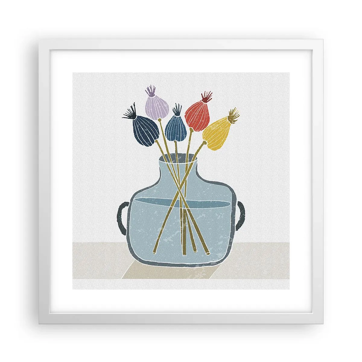 Poster in white frmae - As Quiet as Poppies - 40x40 cm