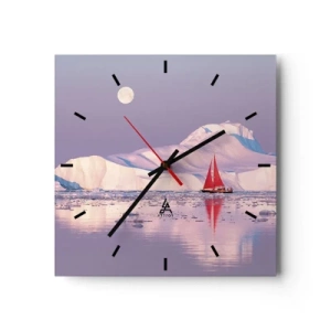 Wall clock - Clock on glass - Heat of the Sail, Cold of the Ice - 40x40 cm