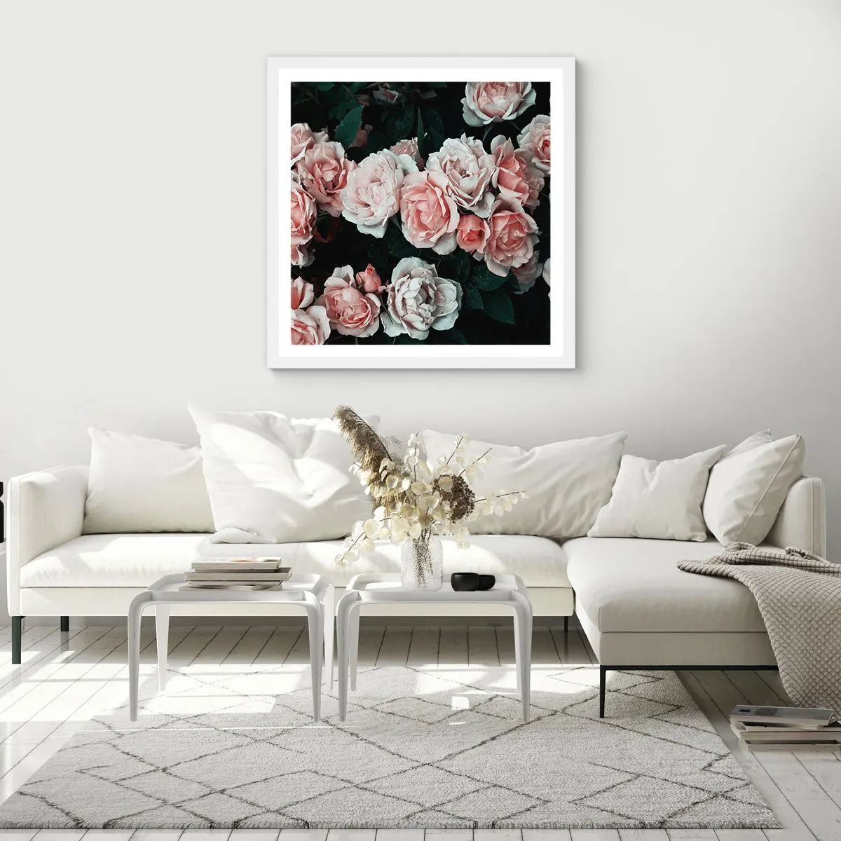Poster in white frmae - Rose Ensemble - 30x30 cm