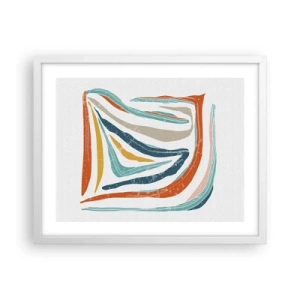 Poster in white frmae - Abstract with a Friendly Smile - 50x40 cm