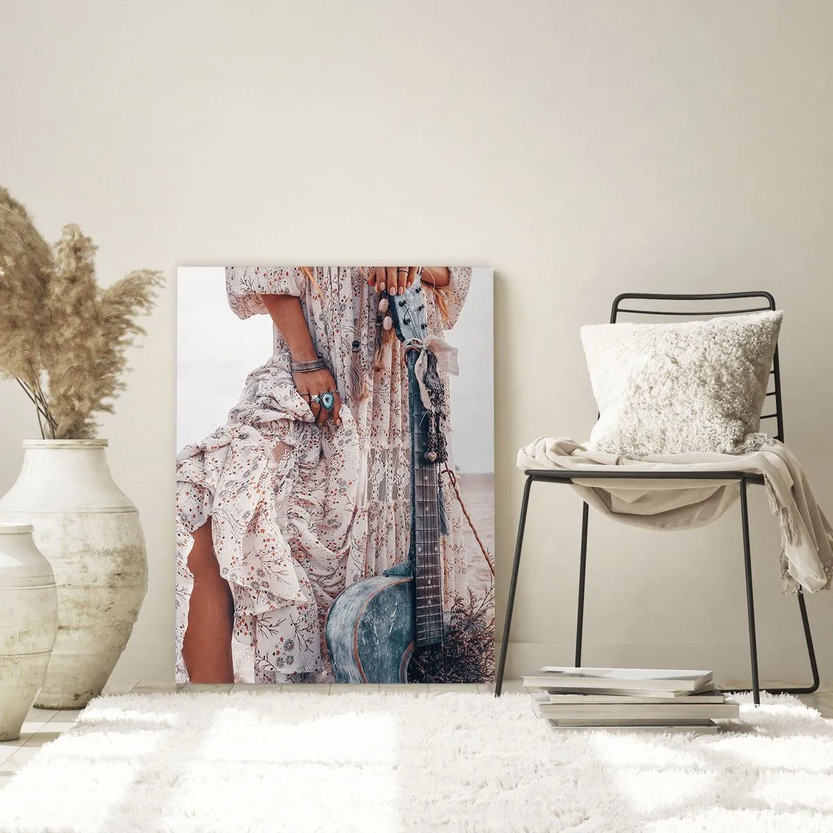 Glass picture - Flower Chidlren on their Way - 80x120 cm