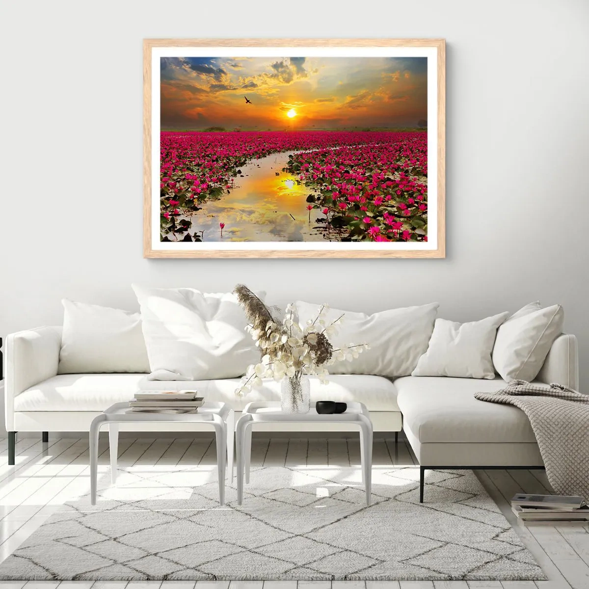 Poster in light oak frame - Secret Life of a Lake - 70x50 cm