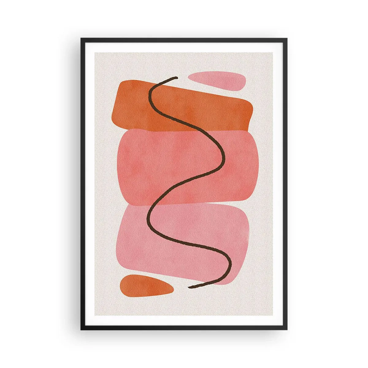 Poster in black frame - Gentle Movement of forms - 70x100 cm