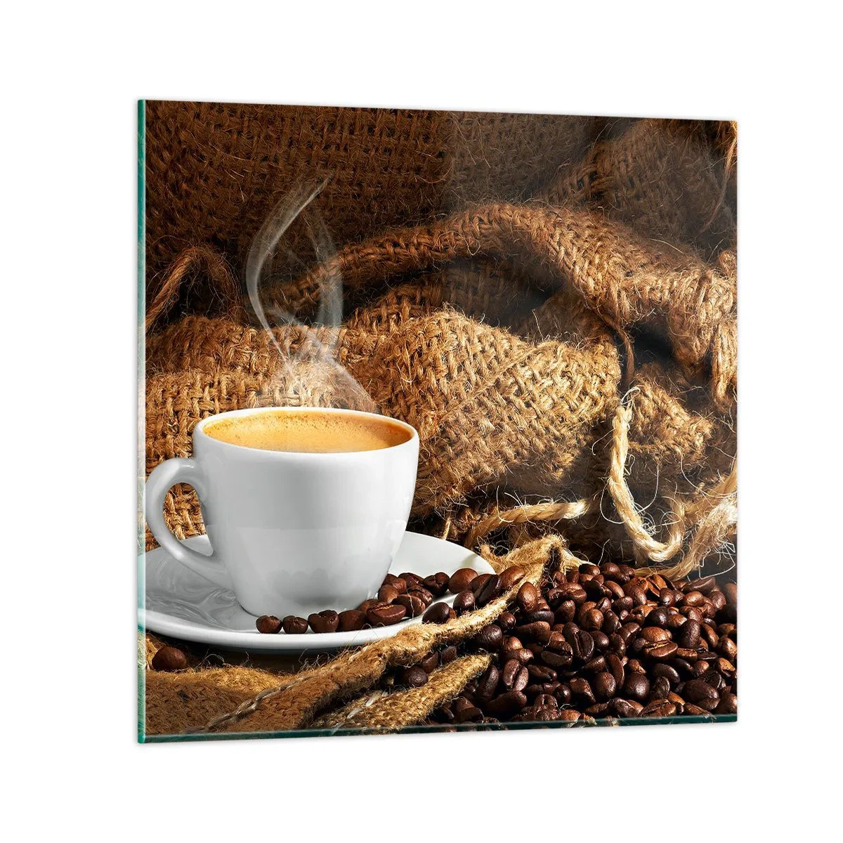 Glass picture - Smell of a Mocha and Density of a Honey Drink - 50x50 cm