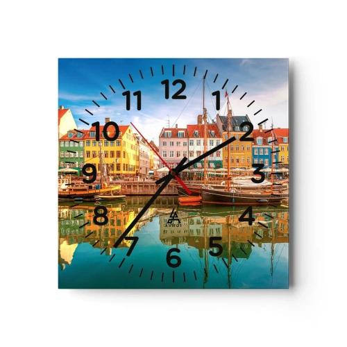 Wall clock - Clock on glass - By Water Smooth as a Mirror - 40x40 cm