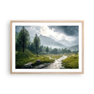 Poster in light oak frame - There And Back - 70x50 cm