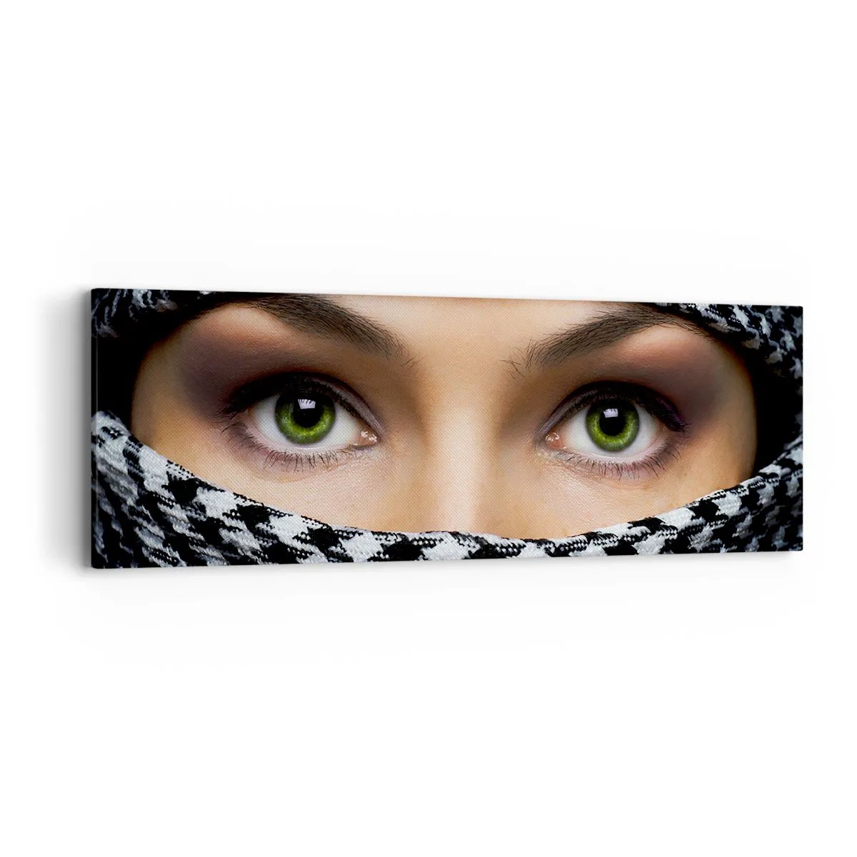 Canvas picture - Portrait of Head-scarfed Beauty - 90x30 cm