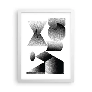 Poster in white frmae - Angles and Ovals - 30x40 cm