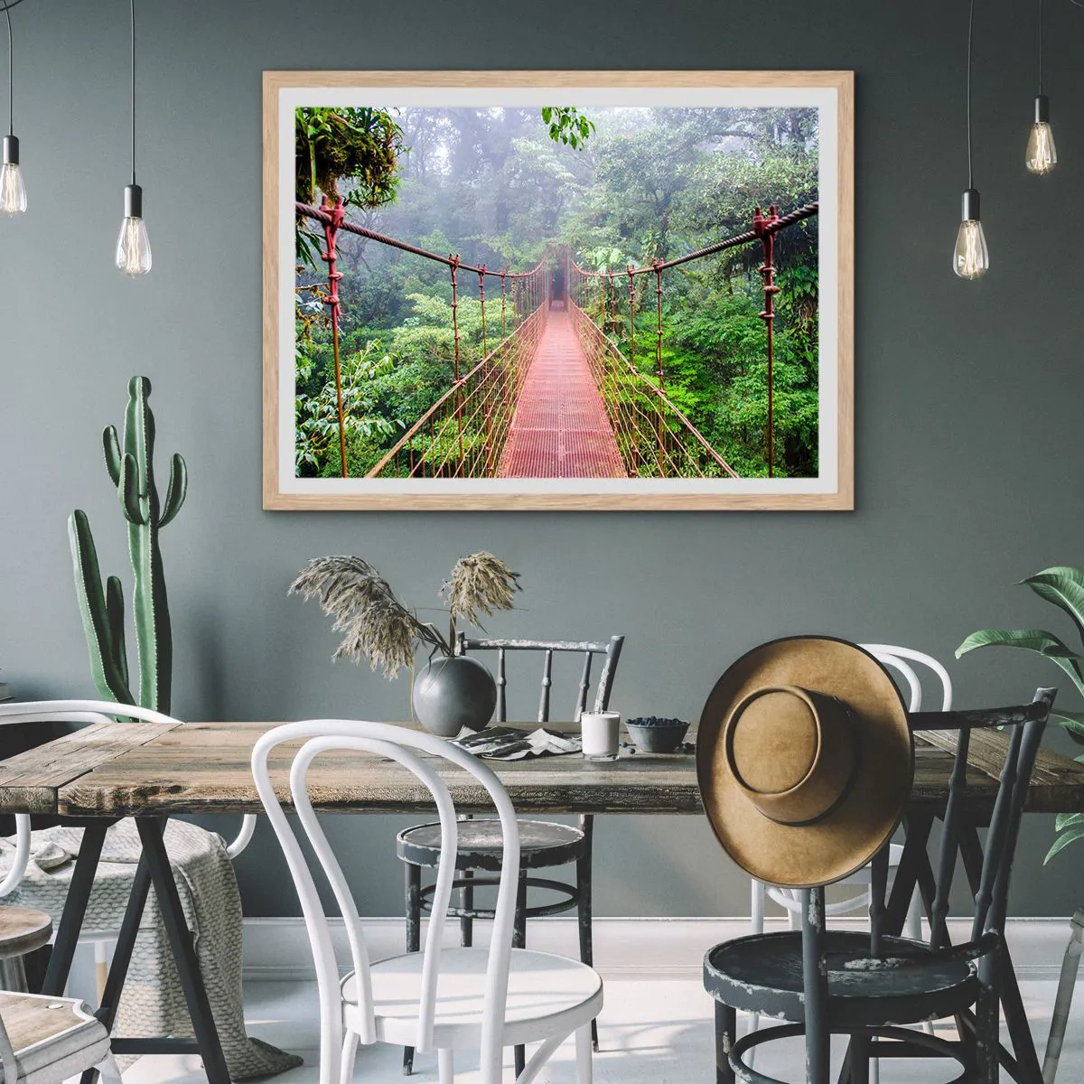 Poster in light oak frame - Suspended above Crowns - 40x30 cm