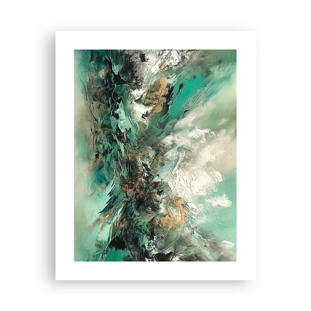 Poster - Emerald and Black Lump - 40x50 cm