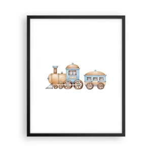 Poster in black frame - Standing at the Station… - 40x50 cm