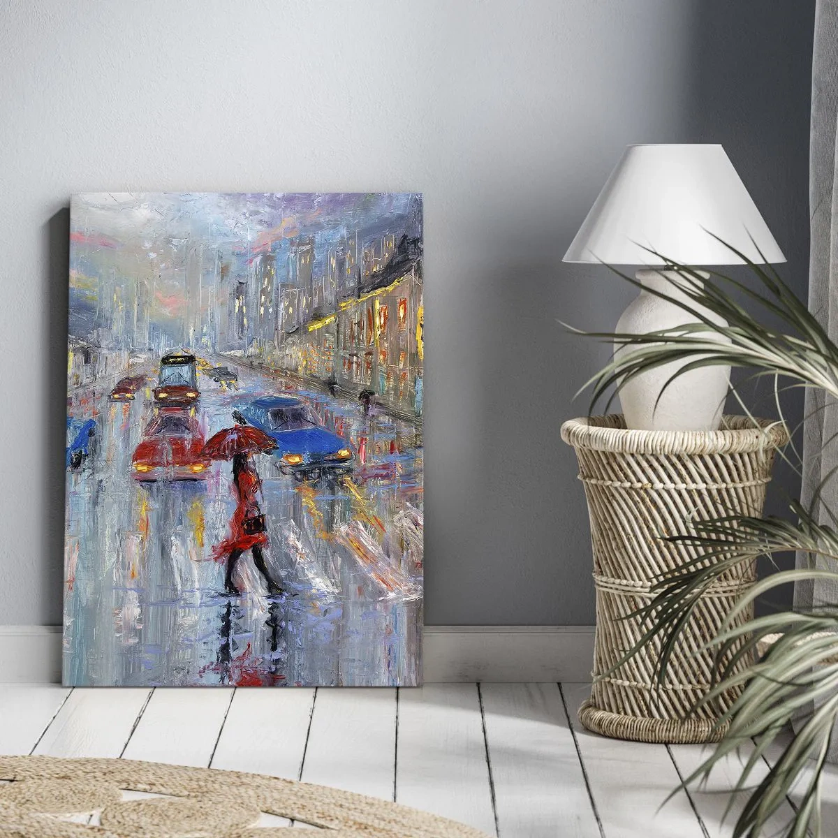 Canvas picture - Rainy Afternoon in a City - 70x100 cm