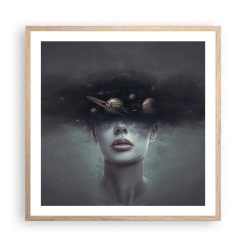 Poster in light oak frame - And Planets are Revolving… - 60x60 cm