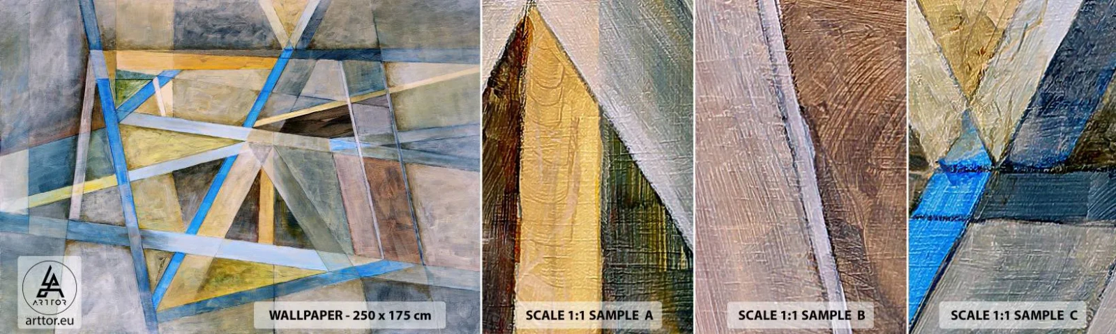 Photo Wallpaper Sample Standard Eco - Straight Or Slanted? - Abstraction, Piece, Modern Pattern - 100x30 cm