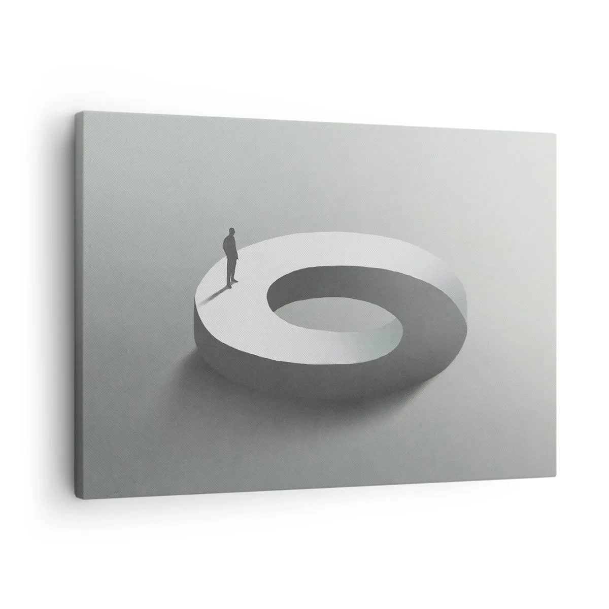 Canvas picture - A man on a gray, abstract structure - 70x50cm - Puzzle It out - Modern wall decoration for the living room and bedroom ARTTOR