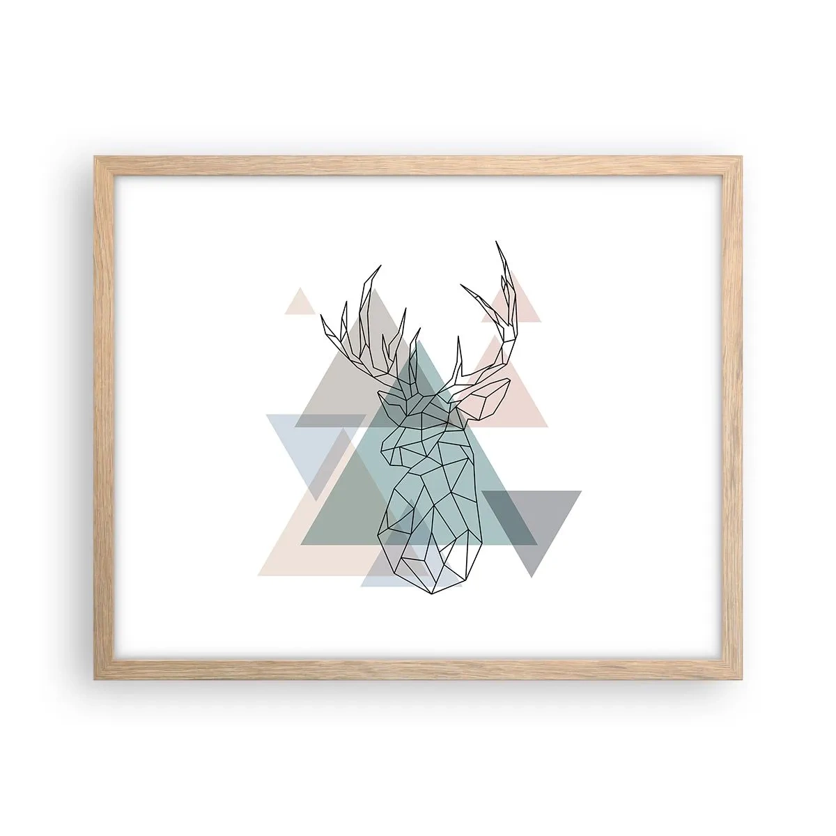 Poster in light oak frame - In a Geometrical Forest - 50x40 cm