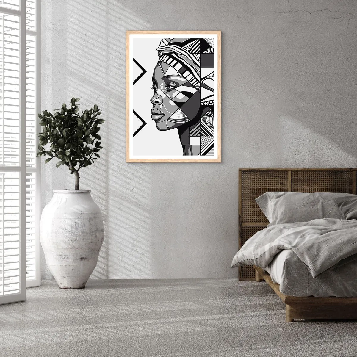 Poster in light oak frame - Ethnic Portrait - 61x91 cm