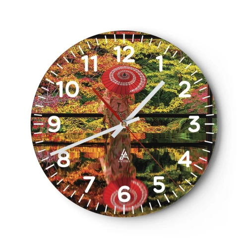Wall clock - Clock on glass - In a Temple of Nature - 40x40 cm