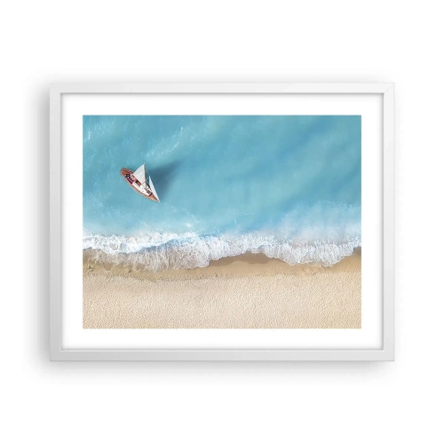 Poster in white frmae - On the Border of Blue and Gold - 50x40 cm