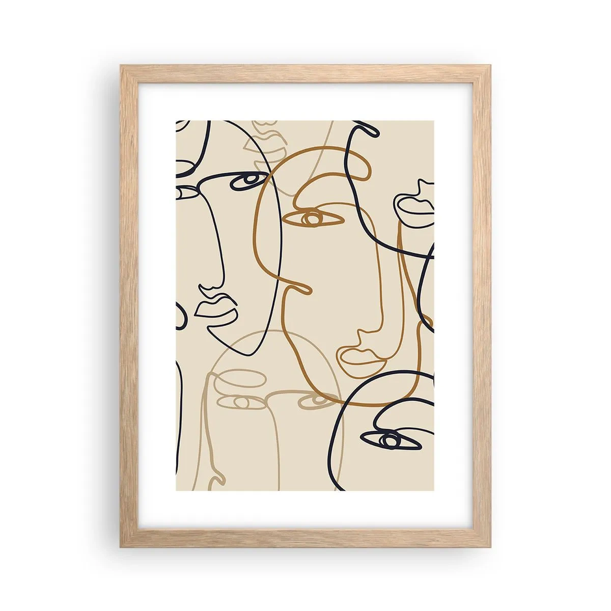 Poster in light oak frame - Multiplied Portrait - 30x40 cm