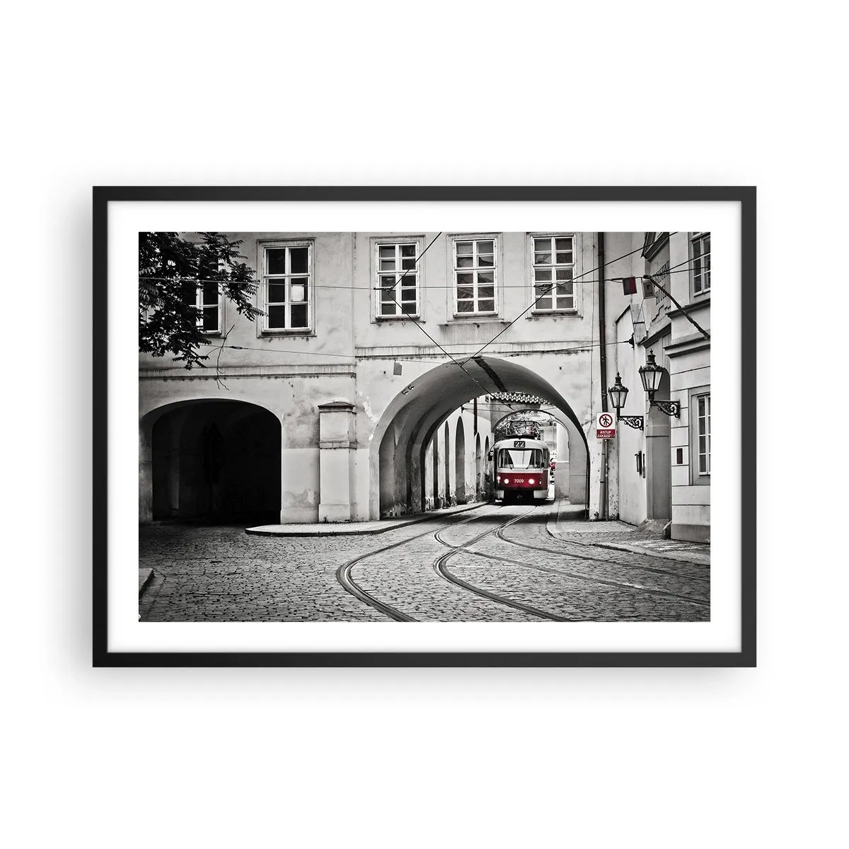 Poster in black frame - Through City Labirynth - 70x50 cm