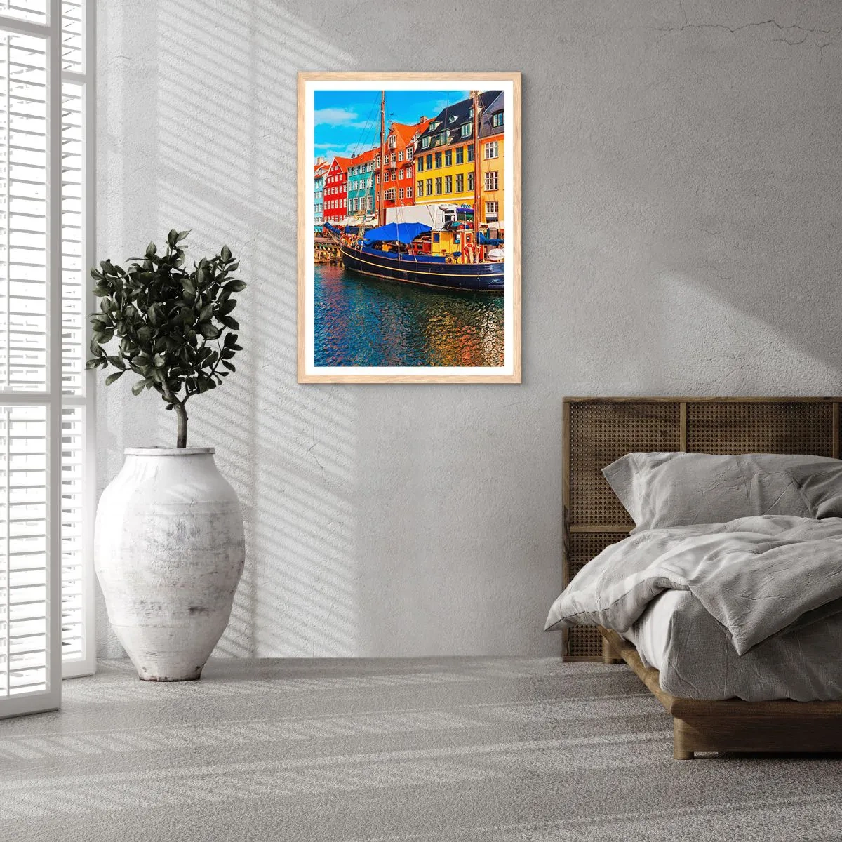 Poster in light oak frame - Joyful Coast - 30x40 cm