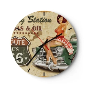 Wall clock - Clock on glass - Wonderful 40-ies - 40x40 cm
