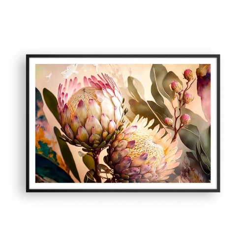 Poster in black frame - Tender Caress - 100x70 cm