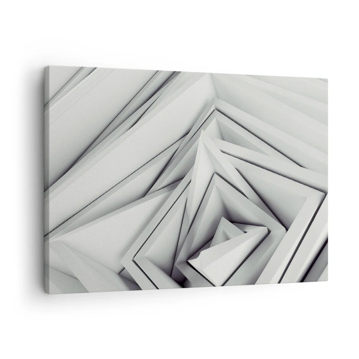 Canvas picture - An abstract composition of geometric shapes in shades of gray. - 70x50cm - Acute Angles Budding - Modern wall decoration for the living room and bedroom ARTTOR