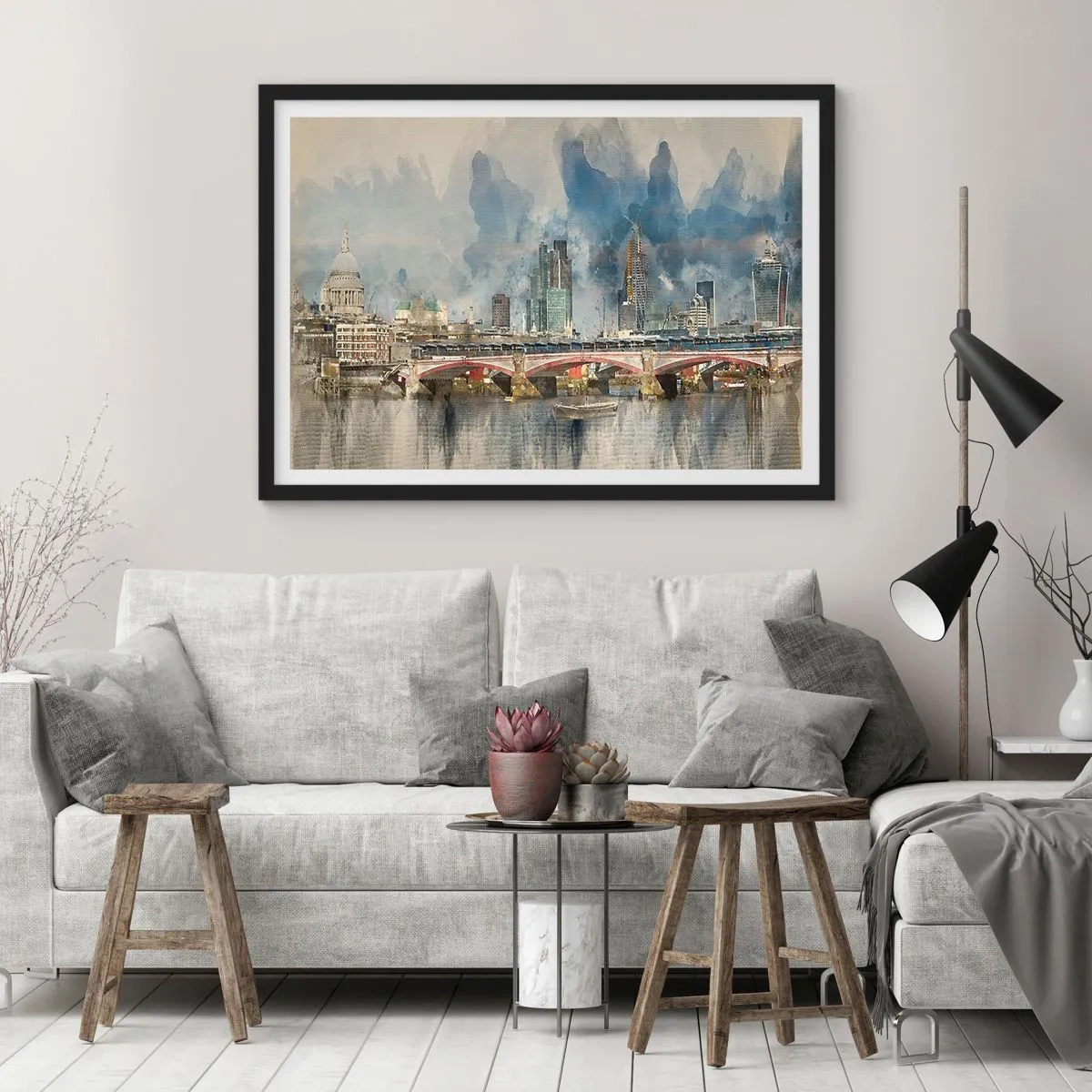 Poster in black frame - London in Its Beauty - 100x70 cm