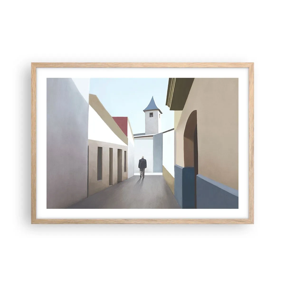 Poster in light oak frame - Sunny Walk - 70x50 cm