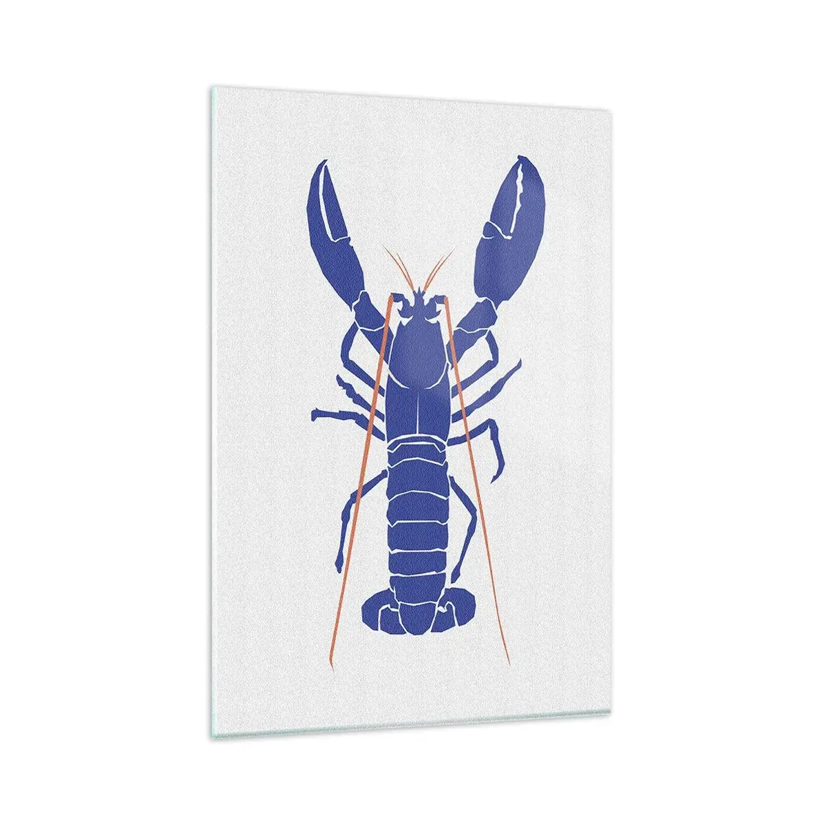 Glass picture - Exquisite Lobster in Navy Blue - 80x120 cm