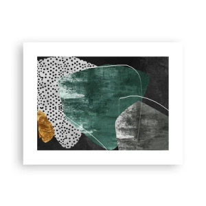 Poster - Colourful Abstract with a Golden Petal - 40x30 cm