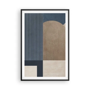 Poster in black frame - Composition of Simplicity and Curvature - 61x91 cm