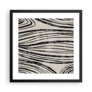 Poster in black frame - Spillover of Lines - 40x40 cm