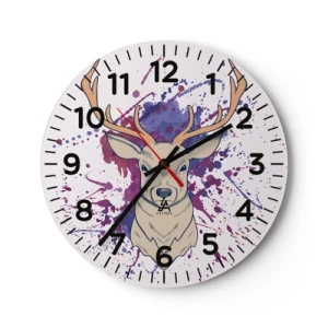 Wall clock - Clock on glass - Courage and Balance - 40x40 cm