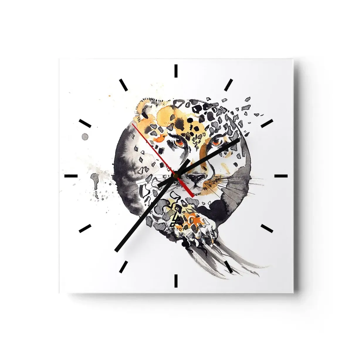 Wall clock - Clock on glass - Wild Beauty - 30x30 cm