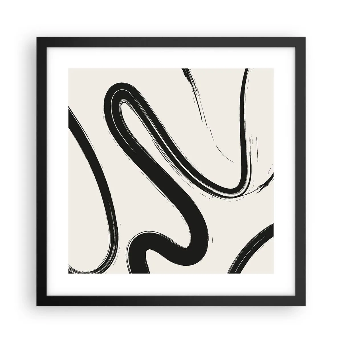 Poster in black frame - Black and White Fancy - 40x40 cm