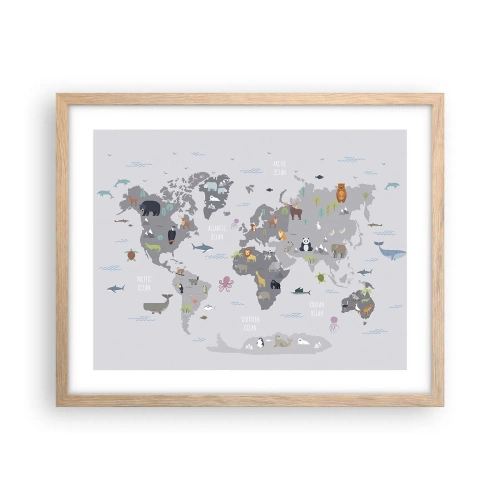 Poster in light oak frame - Tell Me Where You Are From - 50x40 cm