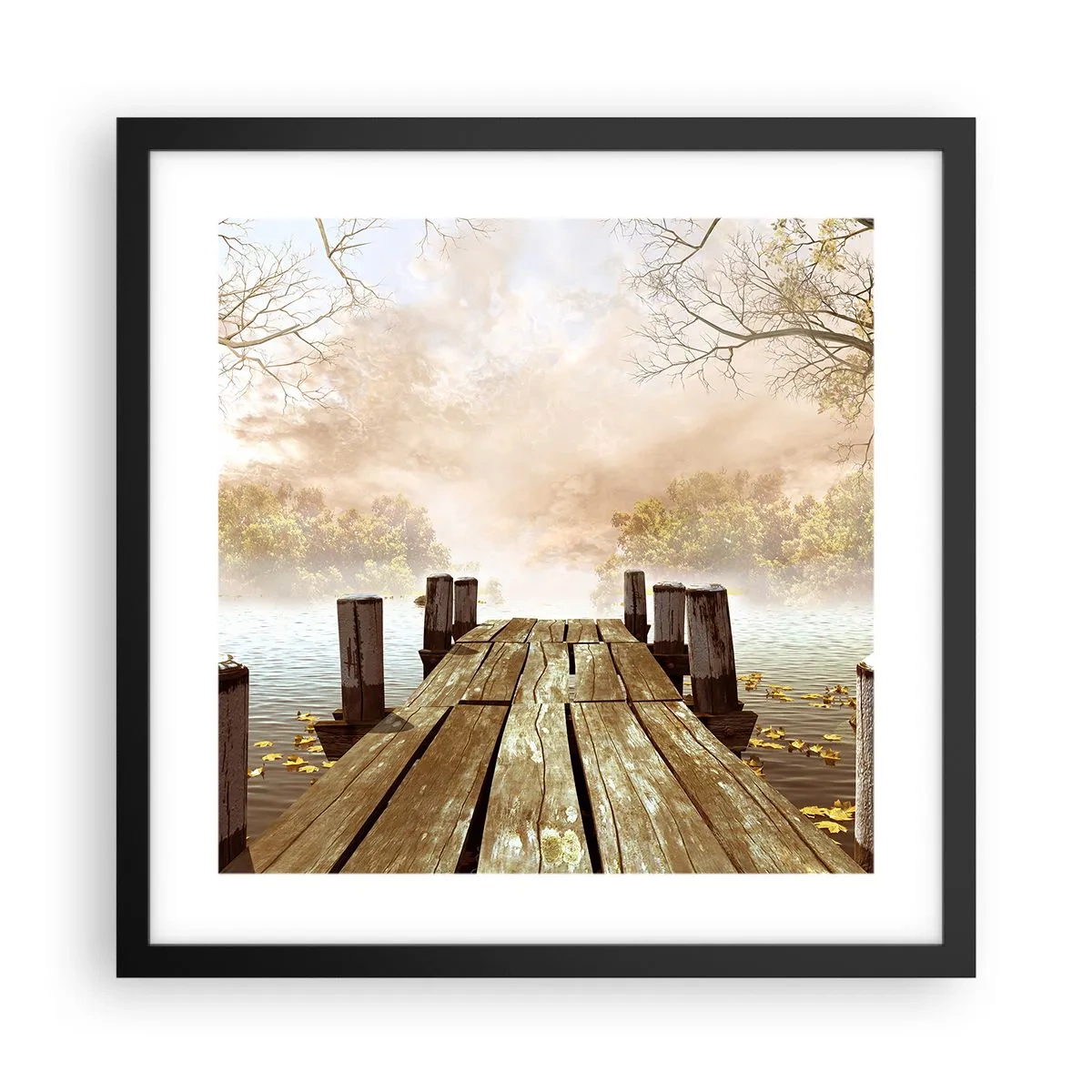 Poster in black frame - Gentle Sadness of Autumn - 40x40 cm
