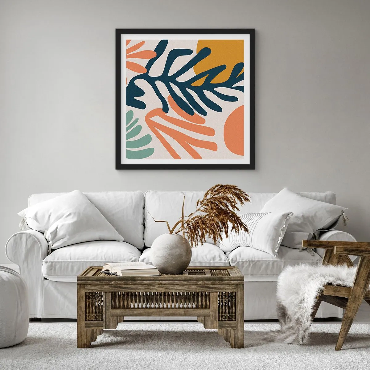 Poster in black frame - Coral Sea - 30x30 cm