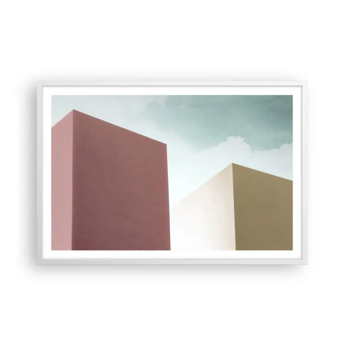 Poster in white frmae - Geometry of a Sunny summer - 91x61 cm