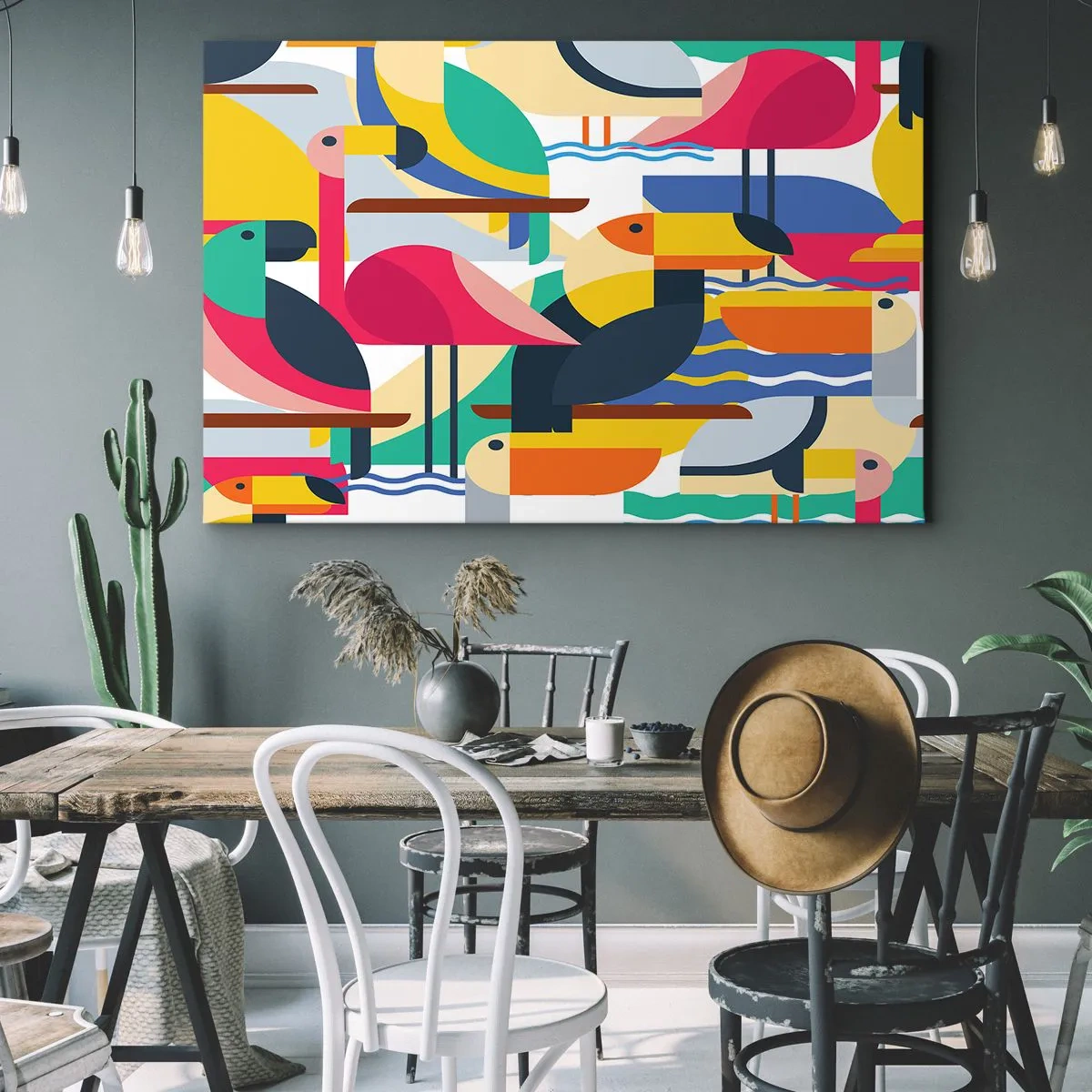 Canvas picture - Birds' Party - 100x70 cm