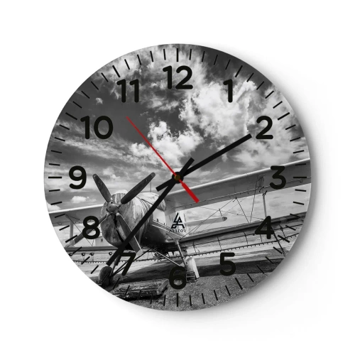 Wall clock - Clock on glass - I Can't Wait! - 30x30 cm