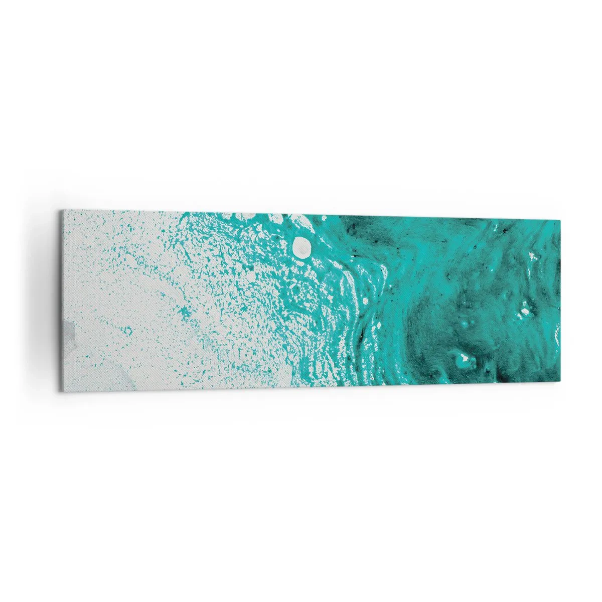 Canvas picture - Dissolving in White and Turquoise - 160x50 cm