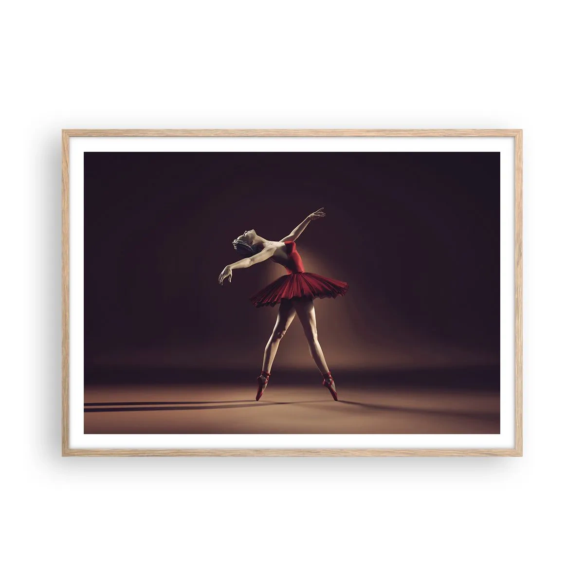 Poster in light oak frame - Prima Ballerina - 100x70 cm