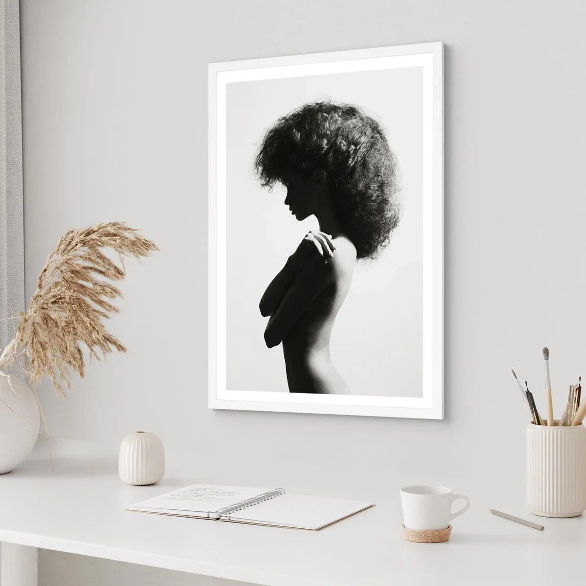 Poster in white frmae - Like a Flower on a Thin Stem - 70x100 cm