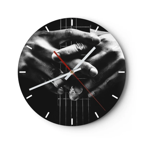 Wall clock - Clock on glass - Artist's Prayer - 40x40 cm