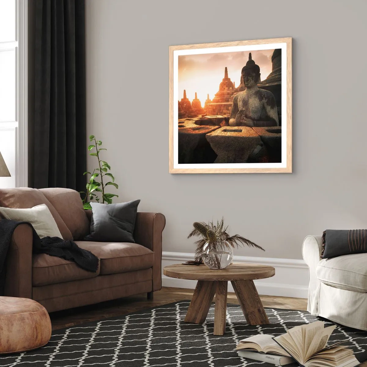 Poster in light oak frame - Weather of Great Wisdom - 50x50 cm